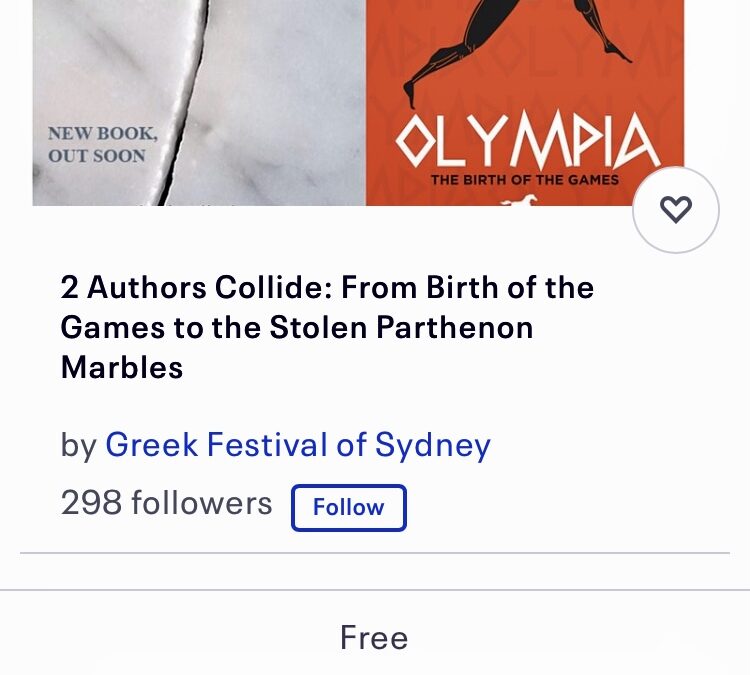 Forthcoming ‘Olympia’ presentation for the Greek Festival of Sydney.
